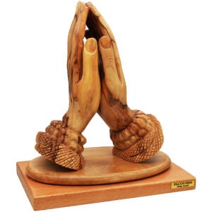 Praying Hands Olive Wood Artistic Statue