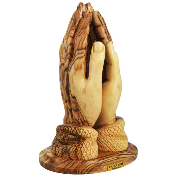 Praying Hands' Olive Wood Carving - Made in the Holy Land