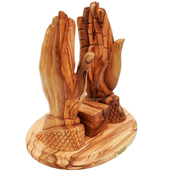 Bible Stand 'Praying Hands' Bethlehem Olive Wood Carving