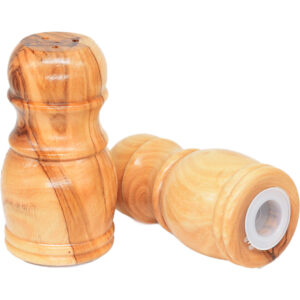 Olive Wood  Salt & Pepper Shakers Set from Israel - showing the base