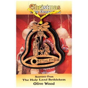 Christmas Tree 'Nativity Bell' Olive Wood Decorations