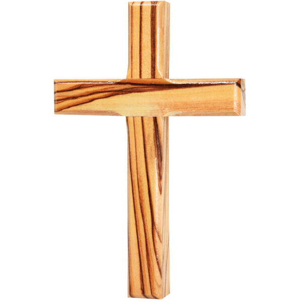 Olive Wood Cross Wall Hanging from Jerusalem - 5" inch (front view)