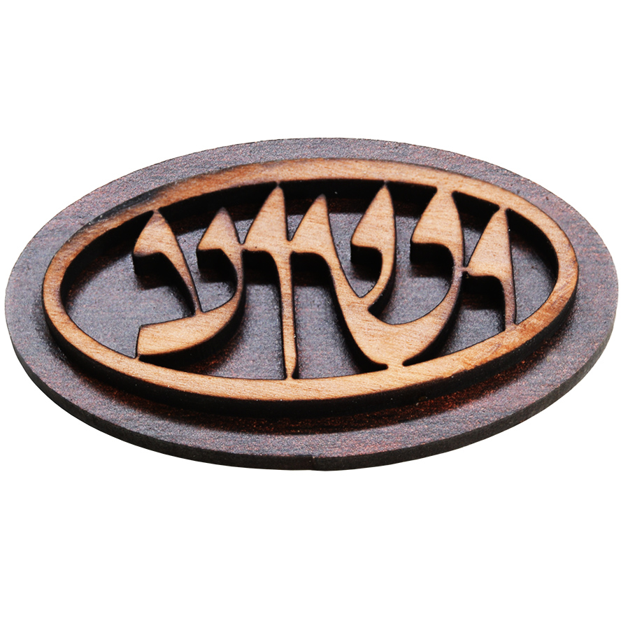 'Yeshua' in Hebrew Olive Wood 3D Fridge Magnet - Made in Jerusalem