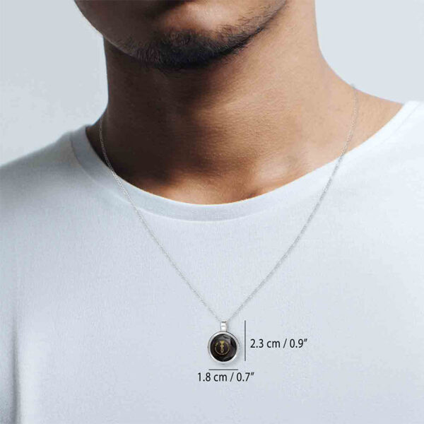'One New Man' 24k Inscribed Zirconia - 925 Silver Messianic Necklace (worn by a man)