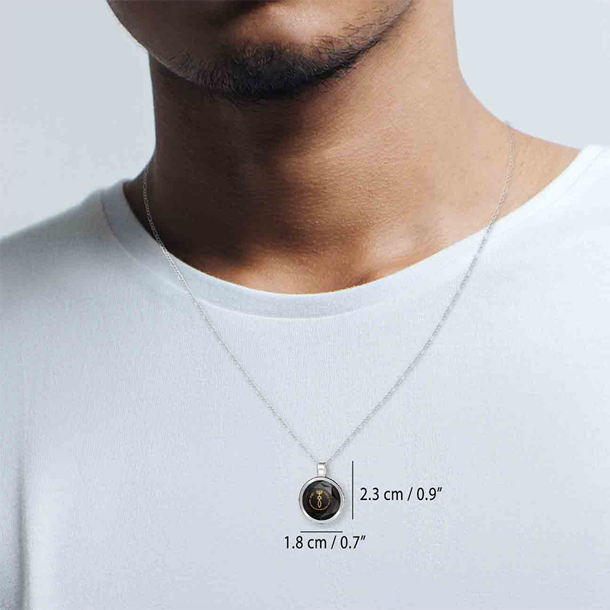 ‘One New Man’ 24k Inscribed Zirconia – 925 Silver Messianic Necklace (worn by a man)
