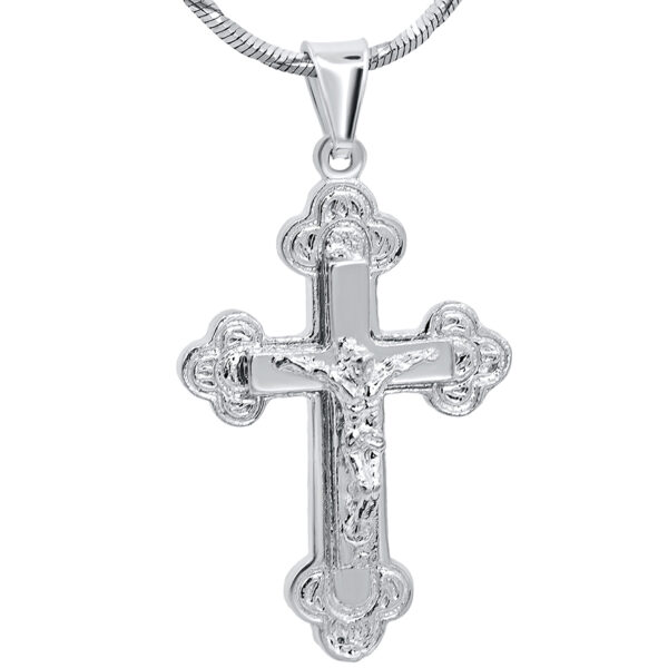 Sterling Silver Crucifix Pendant - Made in the Holy Land - 1.2" inch