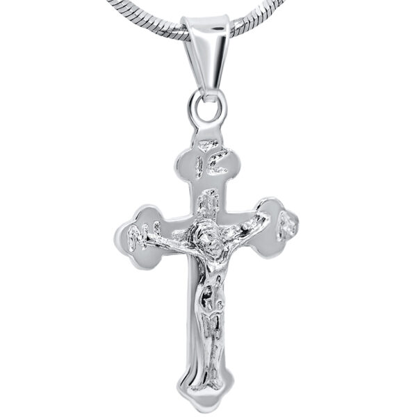Classic Orthodox Silver Crucifix Pendant from Jerusalem - 1" inch