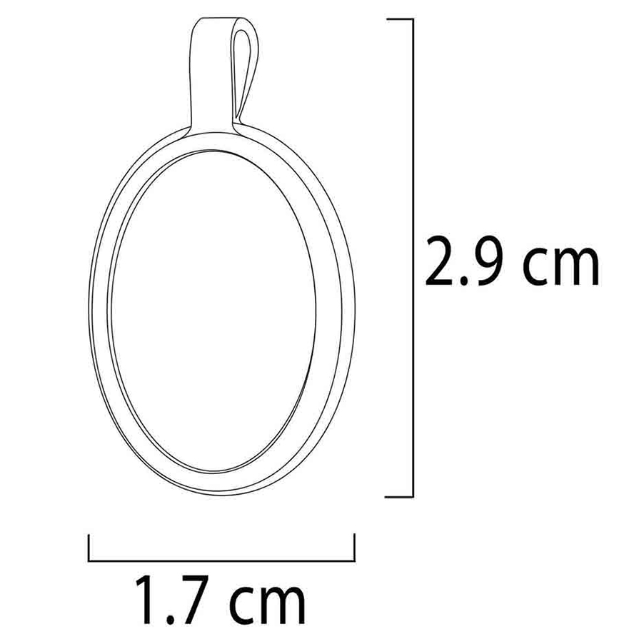Nana Jewelry oval pendant dimensions