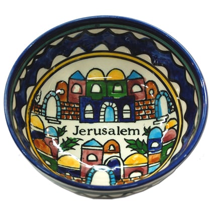 Armenian Ceramic Souvenir Salad Bowl - Jerusalem