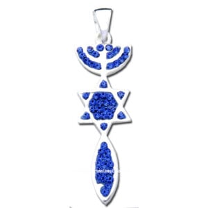 Blue 'Grafted' in Messianic Pendant - Sterling Silver