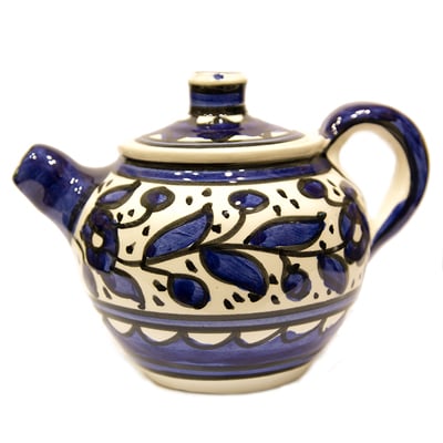 Armenian Ceramic Tea Pot - Blue Flowers
