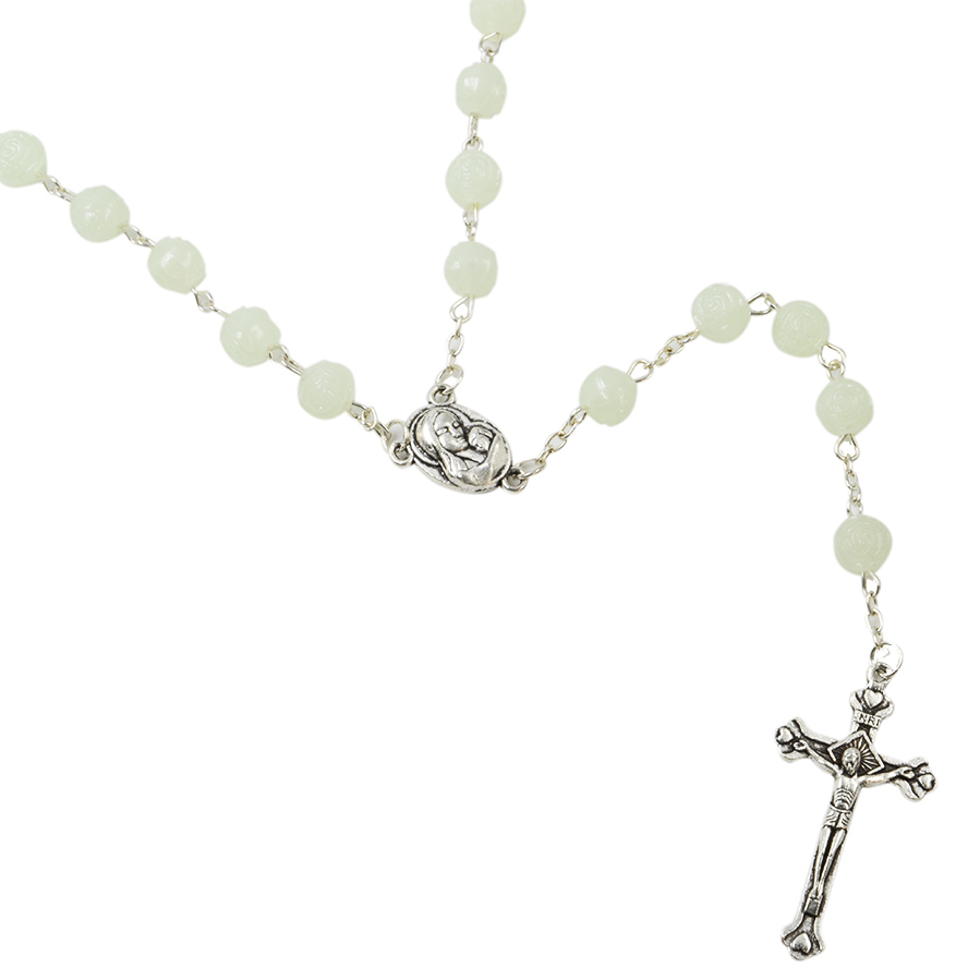 Catholic Rosary - Rosaries with Soil from Jerusalem - Light Green