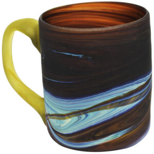 Phoenician Glass Coffee Mug - Holy Land Product - Brown 4" (side)