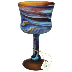 Phoenician Glass Wine Goblet - Made in the Holy Land - 6"