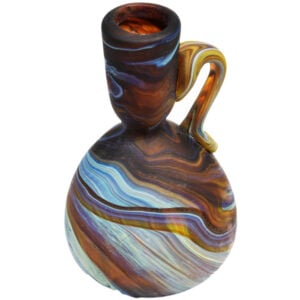 Phoenician Glass Mini Oil Jug - Holy Land Product - Blues 3"