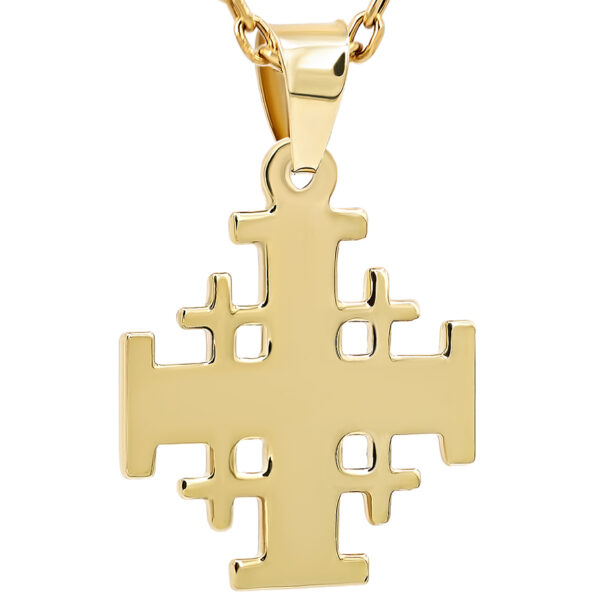 Classic 'Jerusalem Cross' 14k Gold Necklace - larger