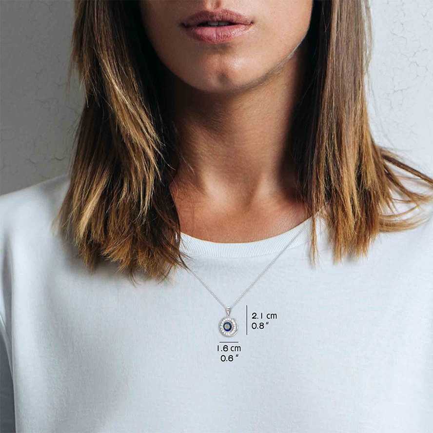 The Lord’s Prayer – Nano 24k on Zirconia 925 Silver Crown Necklace (worn by model)