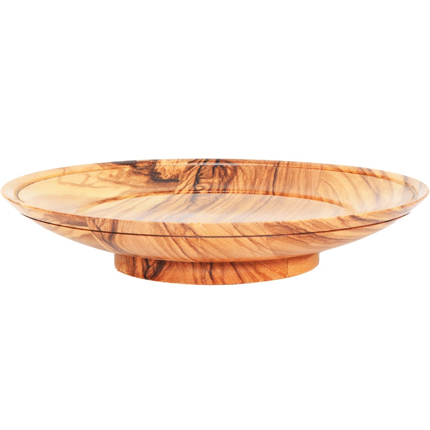Grade A Olive Wood Serving Dish – Made in the Holy Land – 5″ (side view)
