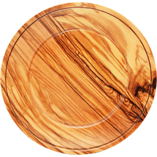 Grade A Olive Wood Serving Dish - Made in the Holy Land - 5" (face of plate)