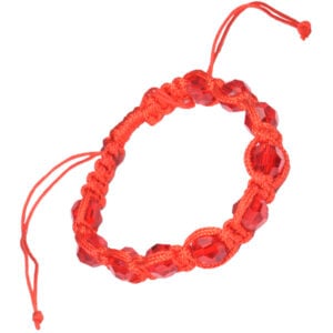 Red Cotton and Red Crystal Bracelet from Jerusalem