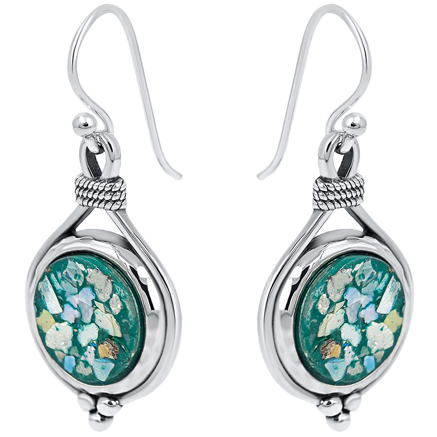 Roman Glass ‘Held Tight’ Silver Earrings