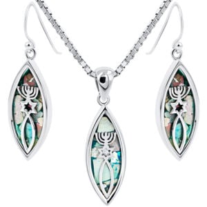 Roman Glass Messianic 'Grafted In' Pendant and Earrings Set