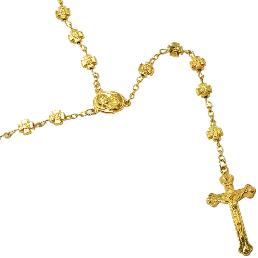 Catholic Rosary - Rosaries with Golden Crosses - Made in Jerusalem