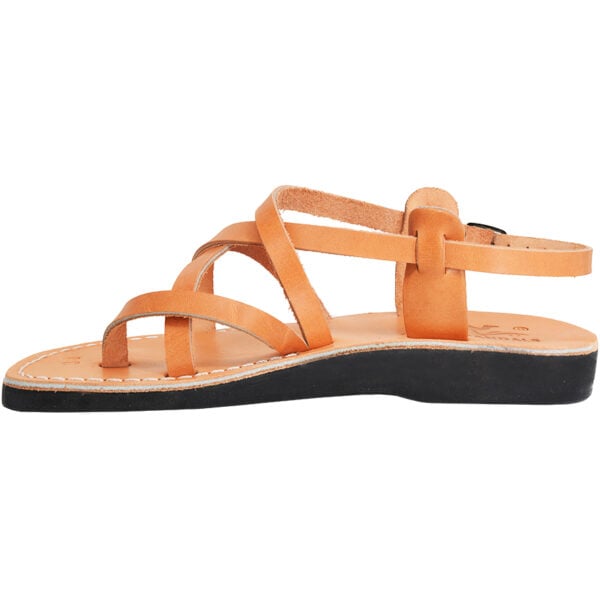 'Saint John' Jesus Sandals - Made in Israel - Natural Tan Leather (view from side)