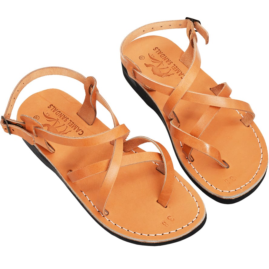 ‘Saint John’ Jesus Sandals – Made in Israel – Natural Tan Leather