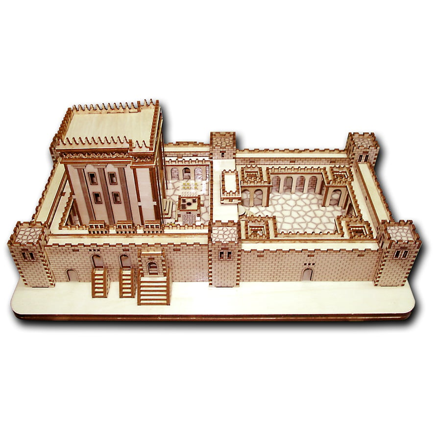 Jerusalem Second Temple Wood Model – DIY Kit Made in Israel (side angle)