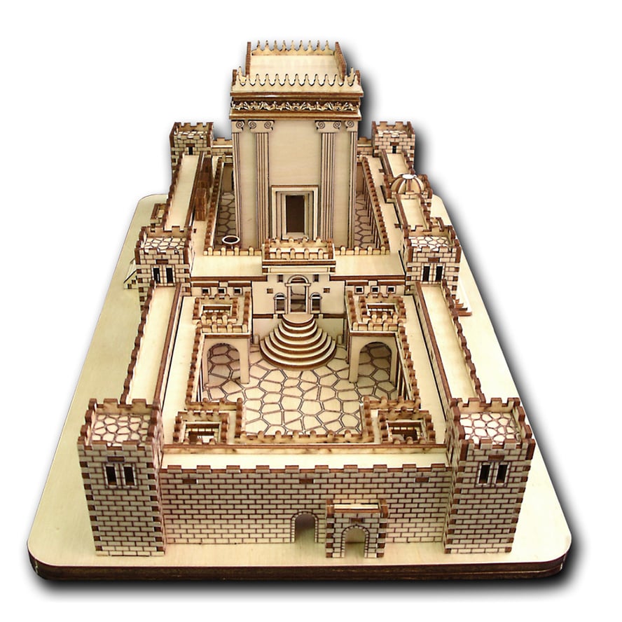 Jerusalem Second Temple Wood Model – DIY Kit Made in Israel (front)