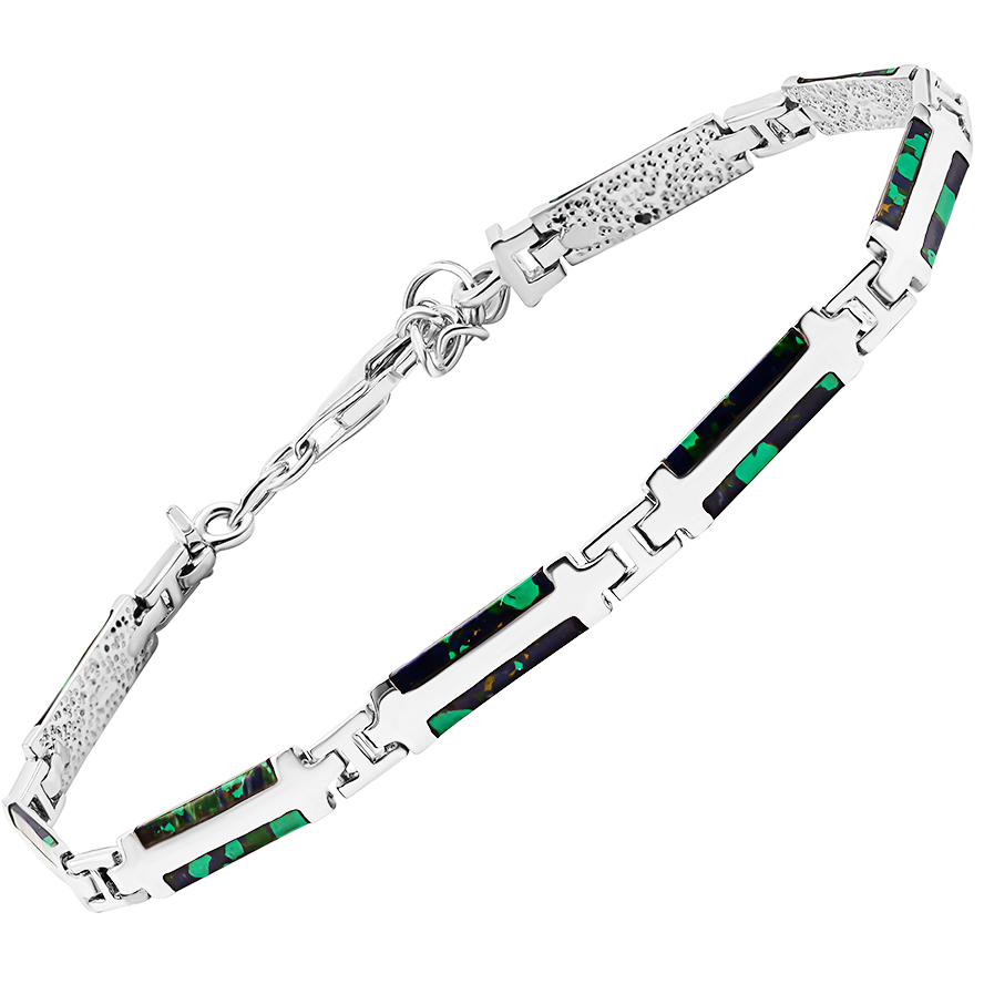 ‘Solomon Stone’ from Israel in ‘Shield’ Design 925 Silver Bracelet