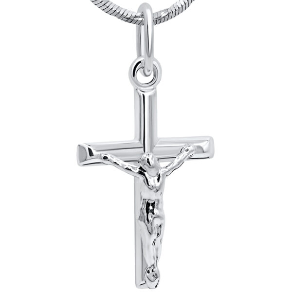 Classic Sterling Silver Crucifix Pendant from Jerusalem - 1" inch