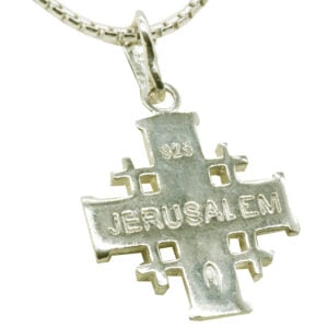 Etched 'Jerusalem Cross' Sterling Silver Pendant - Made in Jerusalem (Back)