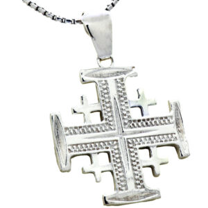 Laser cut 'Jerusalem Cross' Decorated Sterling Silver Pendant
