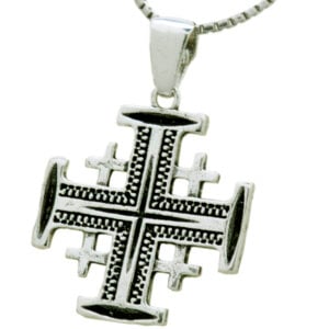 Jerusalem Cross' Laser Cut Oxidized Sterling Silver Pendant