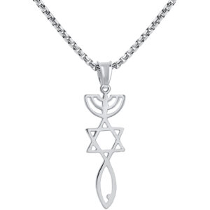 Messianic 'Grafted In' 925 Sterling Silver Pendant - Made in Israel (with chain)