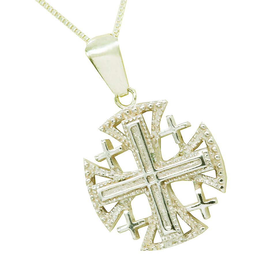 Jerusalem Cross' Sterling Silver Pendant - Made in Jerusalem