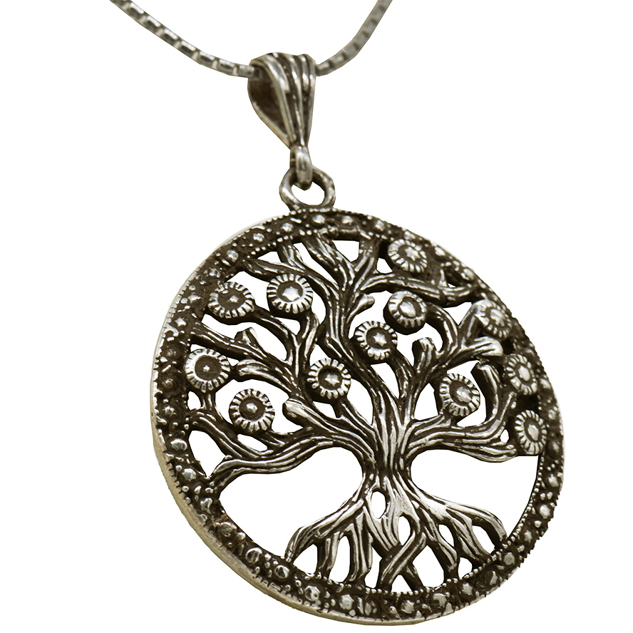 Tree of Life' Ornate Sterling Silver Pendant - Made in Israel