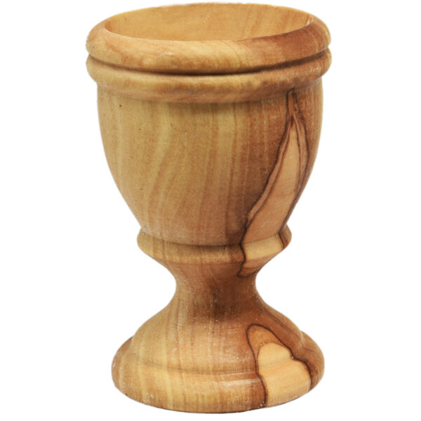 Olive Wood 'The Lord's Supper' Cup with Stem from Jerusalem