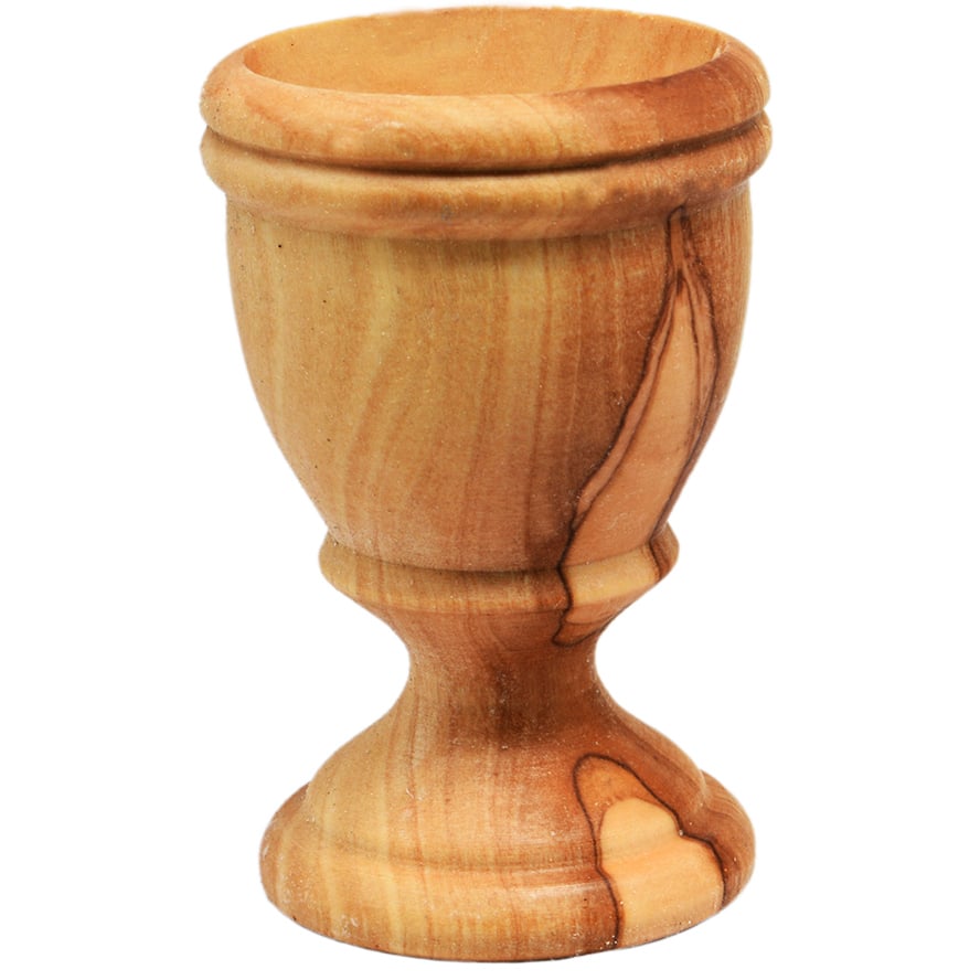 Olive Wood ‘The Lord’s Supper’ Cup with Stem from Jerusalem