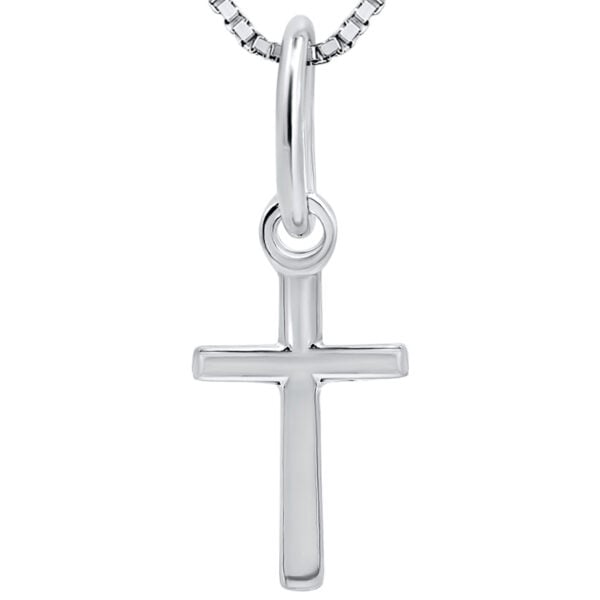 Classic Small Sterling Silver Cross Pendant from Jerusalem