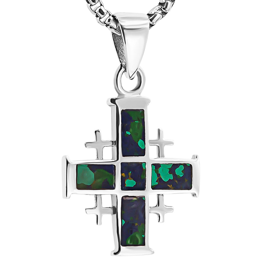 Solomon Stone - 925 Sterling Silver 'Jerusalem Cross' Pendant