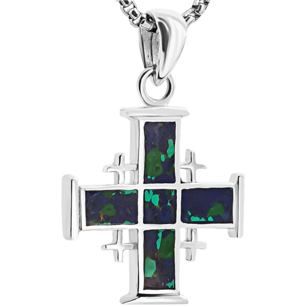 Solomon Stone - Sterling Silver 'Jerusalem Cross' Necklace