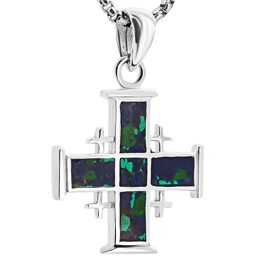 Solomon Stone – Sterling Silver ‘Jerusalem Cross’ Necklace