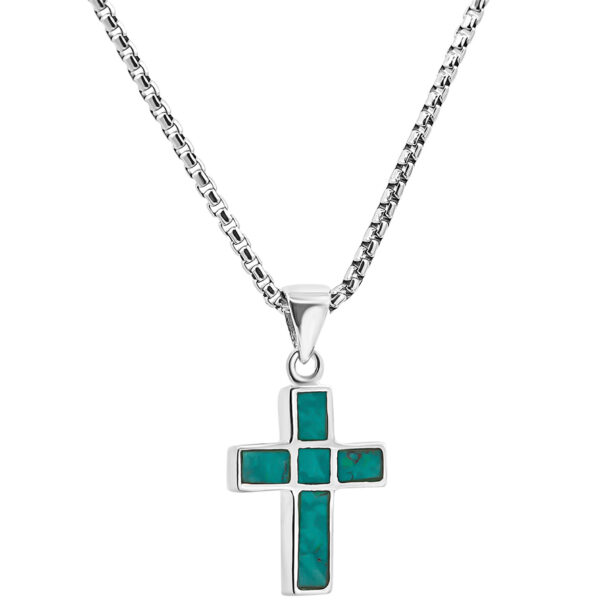 Solomon Stone - 925 Sterling Silver Cross Necklace from Jerusalem (with chain)