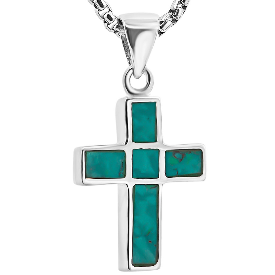 Solomon Stone – 925 Sterling Silver Cross Necklace from Jerusalem