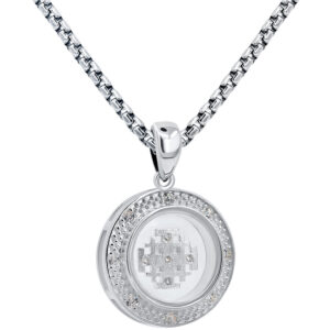 Round Spinning 'Jerusalem Cross' Necklace with Zirconia (with chain)