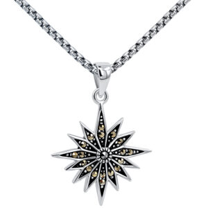 'Star of Bethlehem' - Marcasite on Sterling Silver Pendant from Jerusalem (with chain)