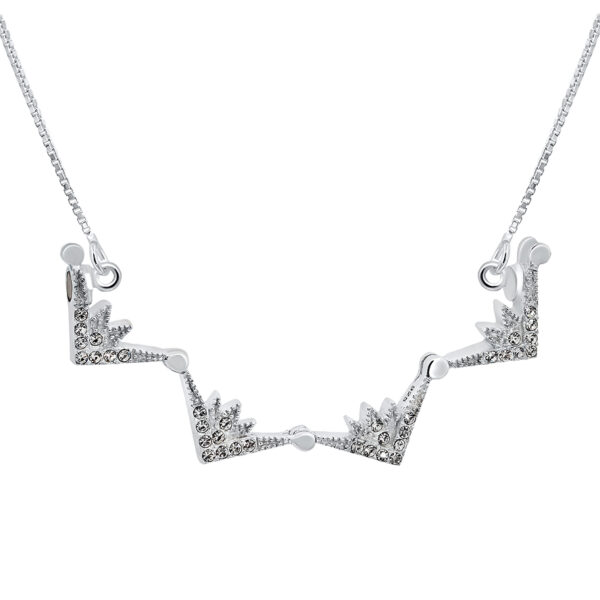 'Star of Bethlehem' Opening Necklace in Sterling Silver with Zircon (open)